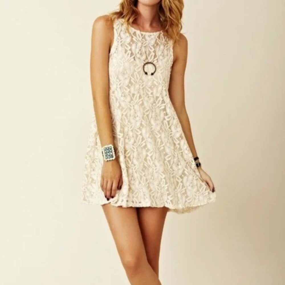 Free People ~ Miles of Lace Sleeveless Tank  Dress in size Medium